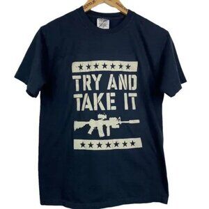 NEW COMFORT COLORS MEN'S FIRST AMENDMENT "TRY AND TAKE IT" SHIRT SIZE SMALL